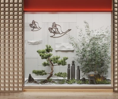 新中式植物景观造景3D模型下载